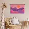 Zon - Heuvels - Paars - Abstract Wandkleed katoen klein -wsfeer5_kind