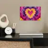 Tie dye - Hartvorm - Vlammen - Oranje poster papier klein -sfeer1