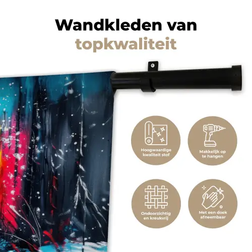 Rendier - Gewei - Krans - Kleurrijk Wandkleed katoen klein -sfeer2