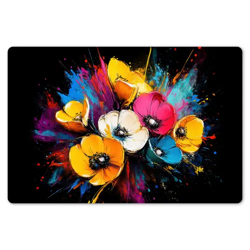 Bloemen - Kleurrijk - Graffiti - Modern - Boeket Placemat vinyl groot -zzsfeer1_Kitchenyeah-website