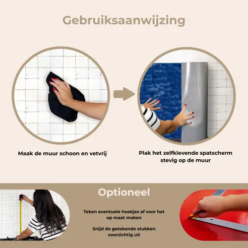 Verf - Strepen - Blauw keuken achterwand spatscherm klein 900 -gebruiksaanwijzing_NL