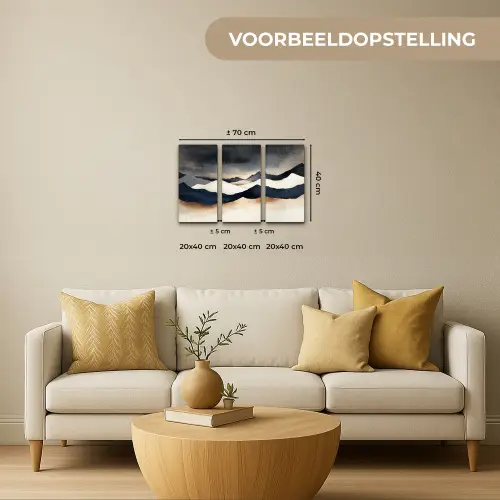 Landschap - Abstract - Modern Canvas - Meerluiken 3 luik klein -sfeer6-formaat