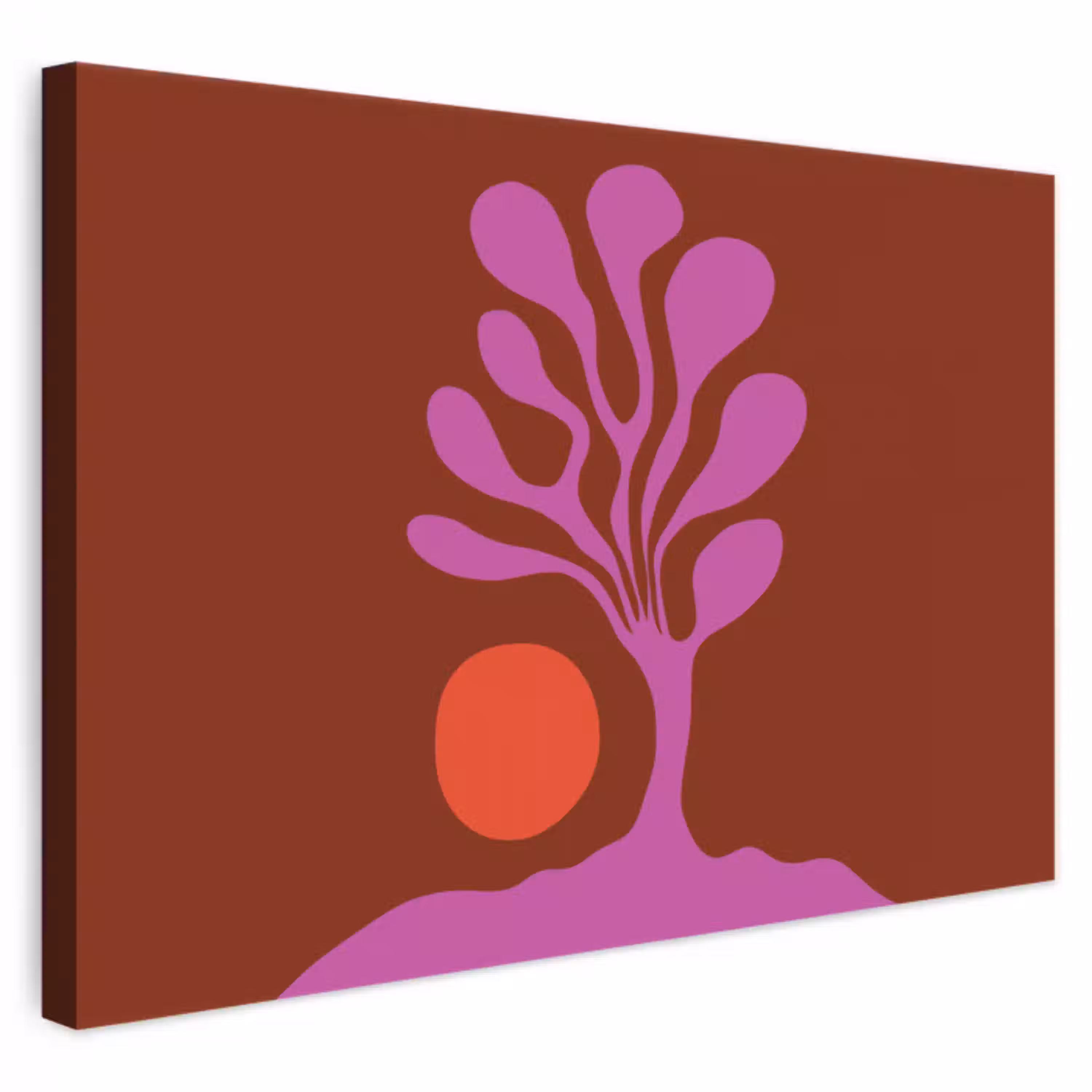 Boom - Paars - Cirkel - Vloeiend canvas 2cm klein -3d