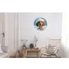 Teckel - Bad - Schuim - Waterdruppels Wandcirkel aluminium klein -woonkamer