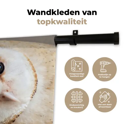 Uil - Bruin - Wit Wandkleed katoen klein -sfeer2