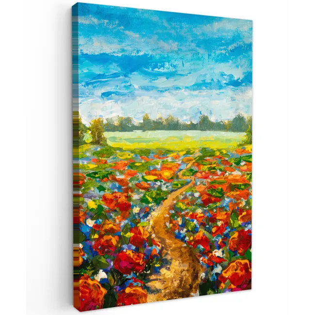 Schilderij - Olieverf - Bloemen  - Natuur canvas 2cm klein -z3d