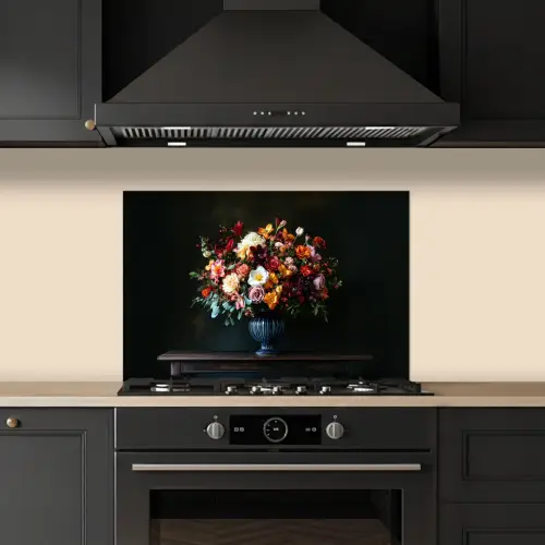 Groot - Bloemen - Vaas - Boeket keuken achterwand spatscherm klein -sfeer1