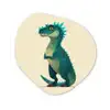 Dinosaurus - Turquoise - Stekels Wandcirkel Organisch Forex 3mm klein -3d
