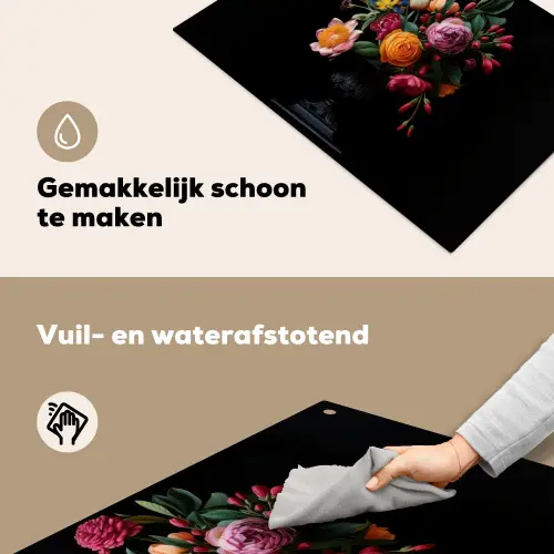 Boeket - Romantisch - Kleurrijk Inductie beschemer met haakjes klein -ky-schoon-nl