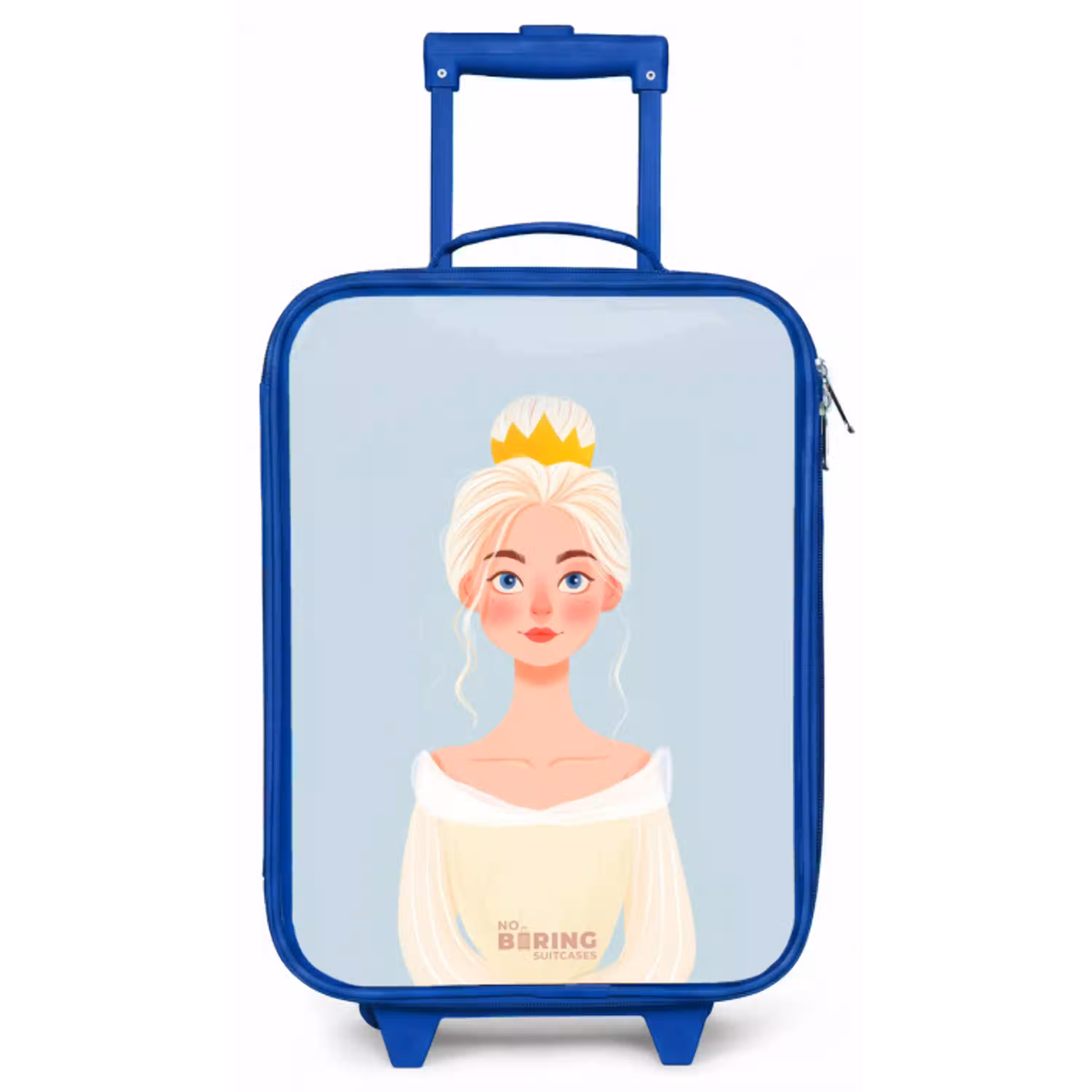 Prinses met een gouden kroon - Blauw Kinderkoffer - Blauw klein -zz3dotto