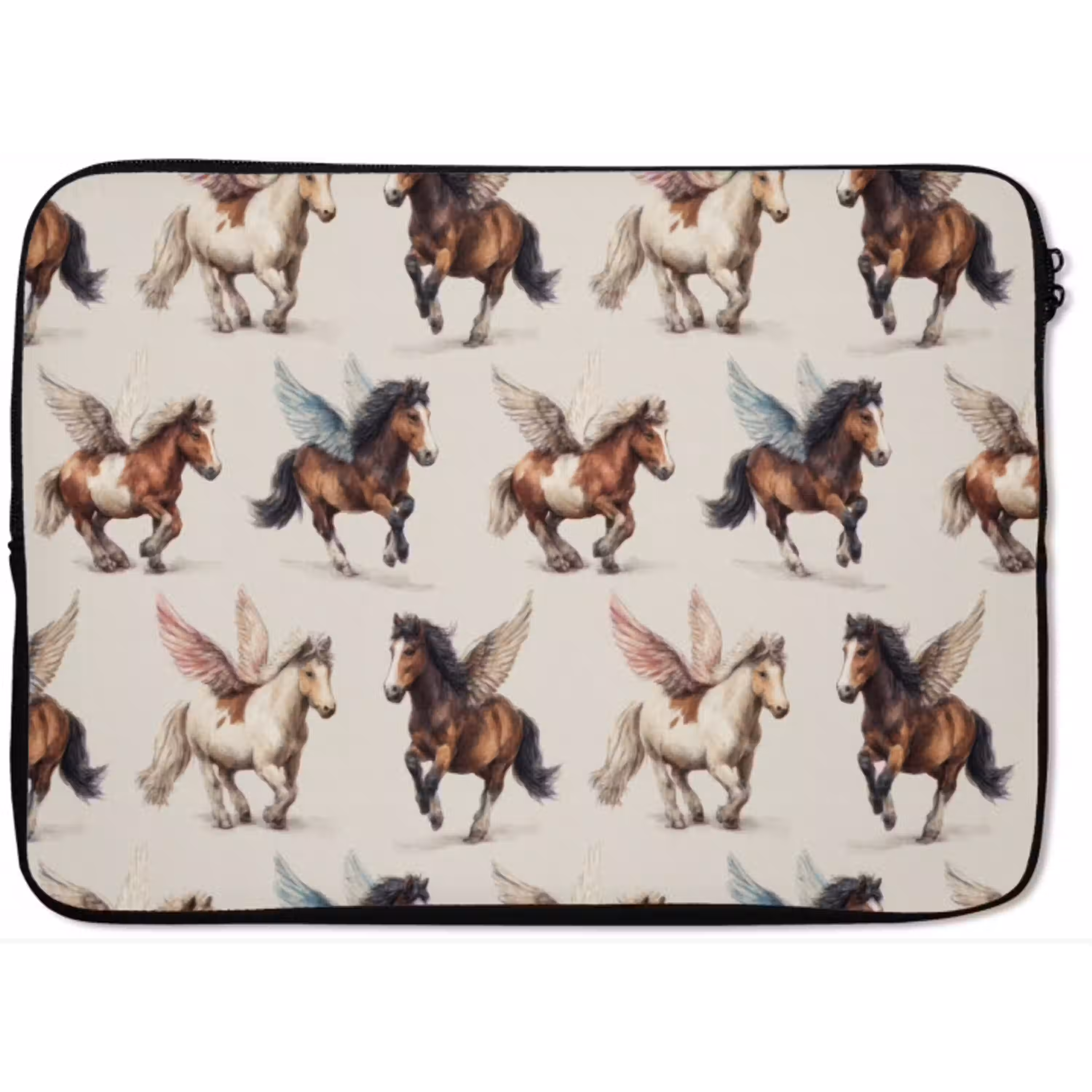 Paarden - Vleugels - Kleurrijk laptophoes neopreen klein 279 -zkaufland3dotto