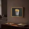 Friet - Porselein - Delfts blauw - Eten Light Box met batterij (Wandlamp) middel -sfeer1