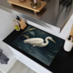 Reiger - Water - Natuur - Modern - Wit Inductie beschemer met haakjes klein -sfeer1