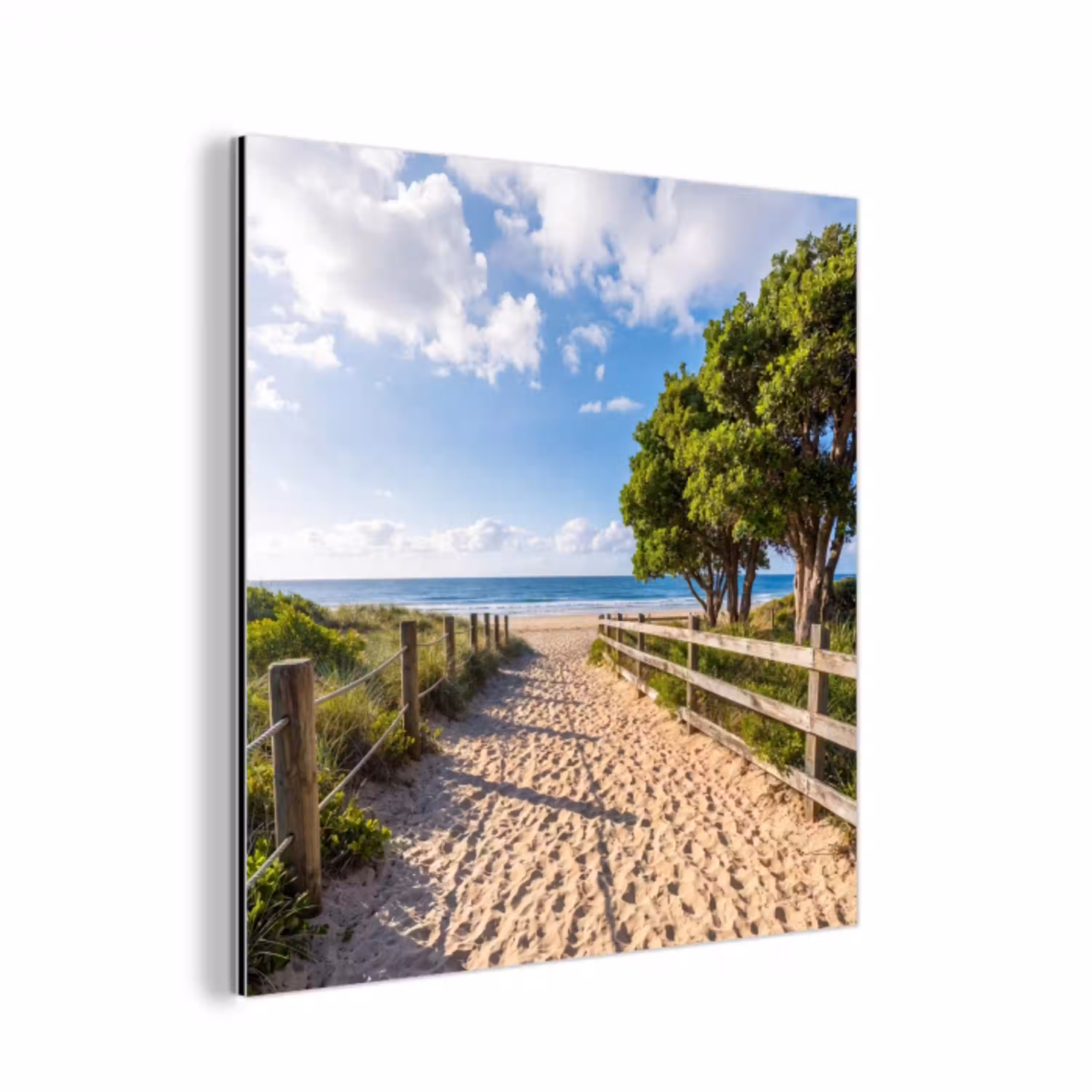 Strand - Zandpad - Oceaan - Natuur aluminium wit klein -3d