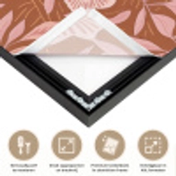 Patroon - Bladeren - Terracotta Textielframe zwart klein 947 -USP_feed_closeupNL