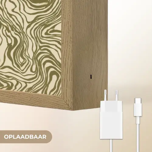 Abstract - Marmer - Groen Light Box met batterij (Wandlamp) middel 907 -USP_websiteoplaadbaarNL
