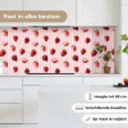 Strepen - Aardbei - Roze keuken achterwand 2 middel 871 -sfeer4_NL