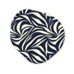 Bladvormen - Blauw - Patroon - Wit Wandcirkel Organisch Forex 3mm klein 629 -3d