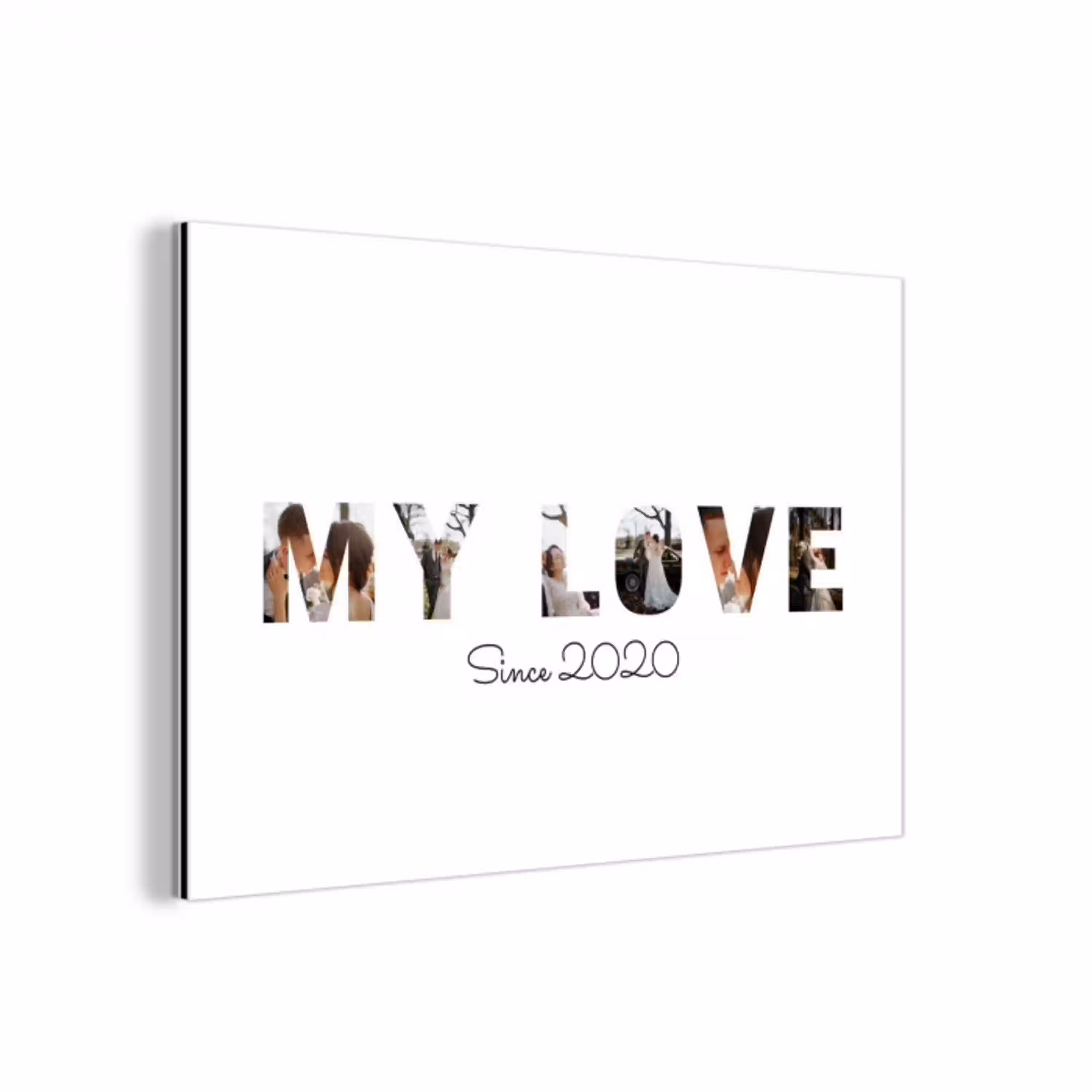 My Love - Lettercollage aluminium wit klein -3d