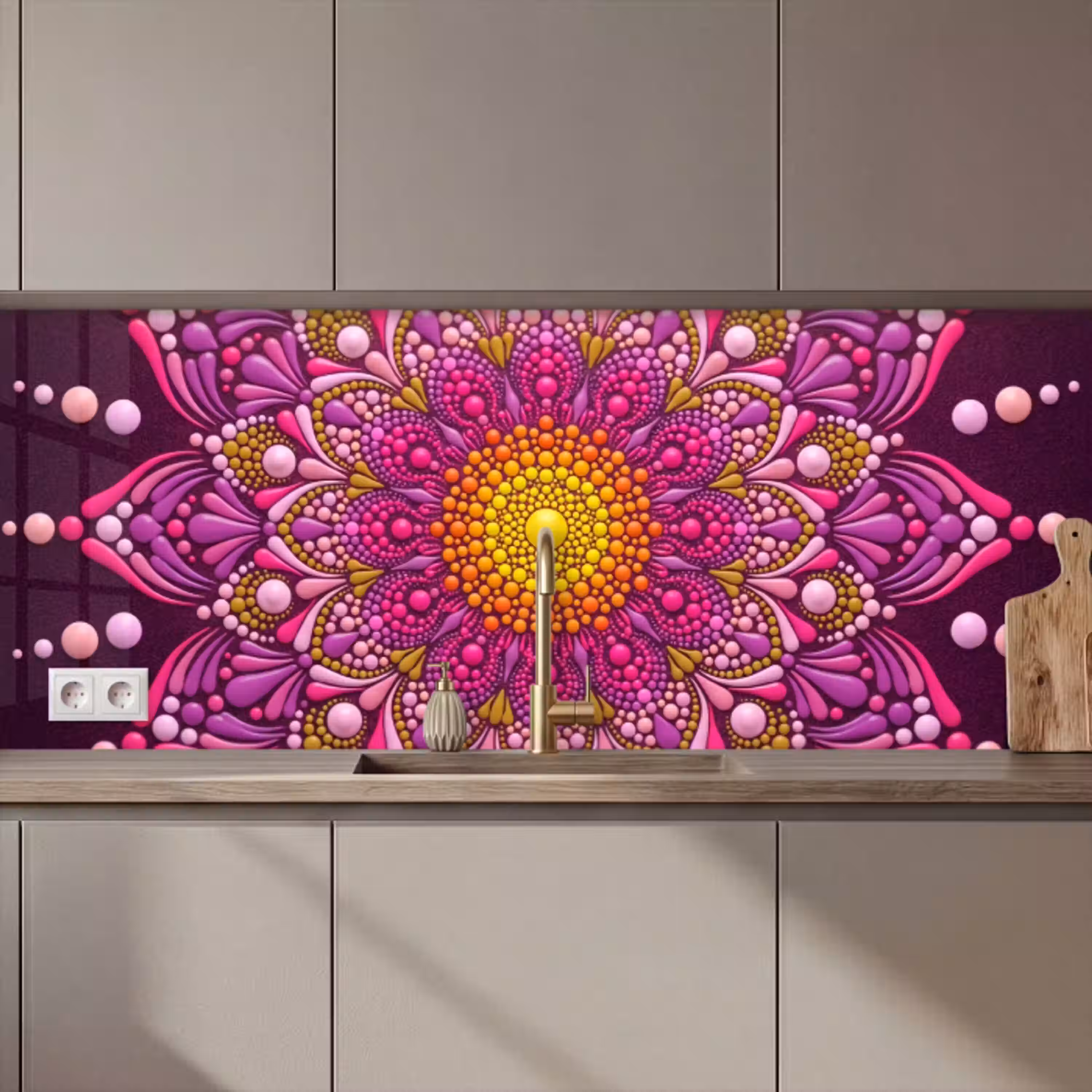 Patroon - Stippen - Abstract - Kleurrijk keuken achterwand 2 middel zz_3dshopping