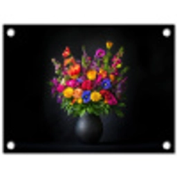 Felgekleurd - Bloemen - Vaas tuinposter los doek klein -3d