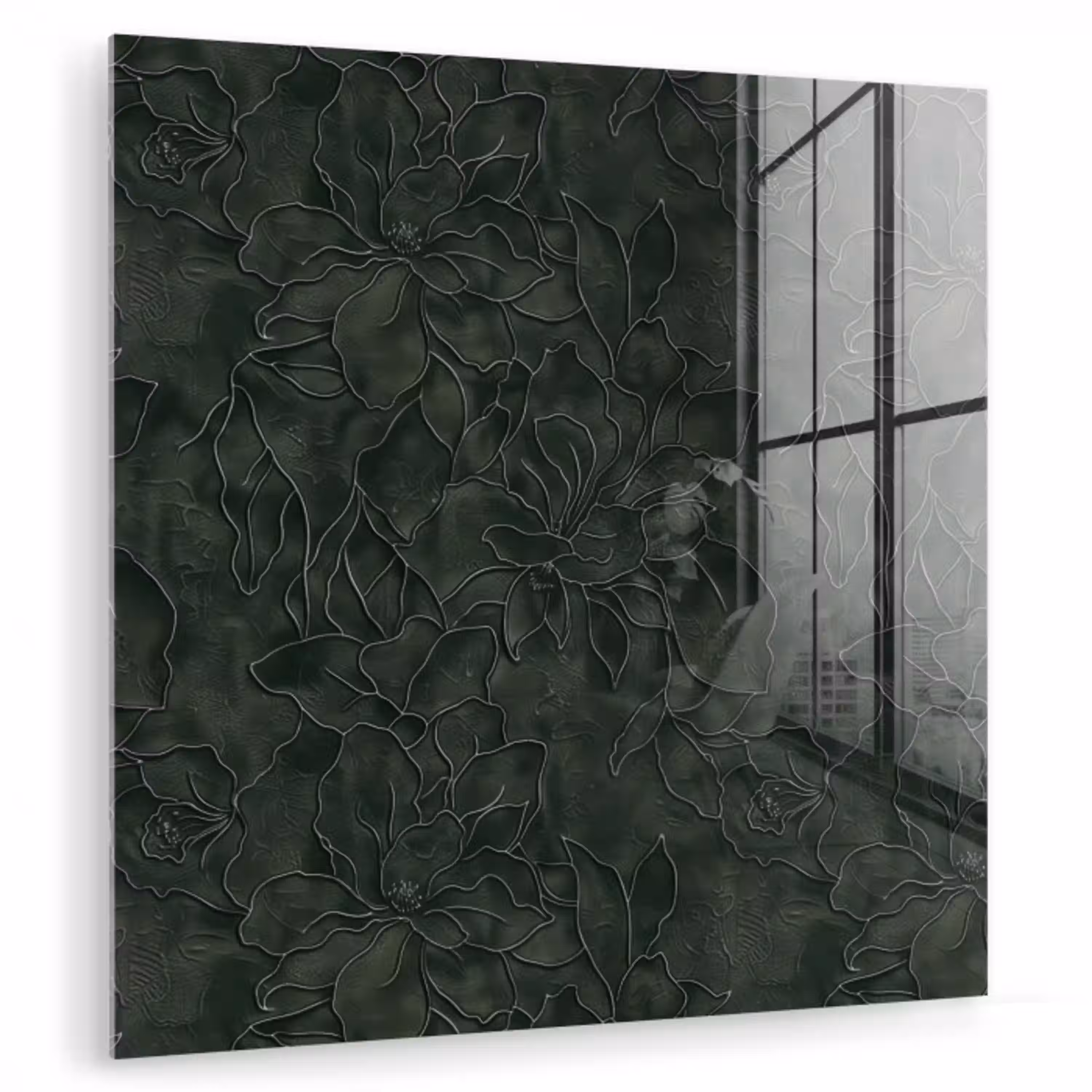 Bloemen - Lijnen - Groen plexiglas 5mm klein 11 -zzzproduct_nieuw