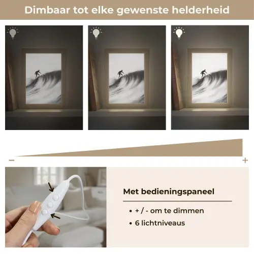 Surfer - Golf - Vervaagd - Zwart Light Box met kabel (Tafellamp) klein -USP_dimbaarNL