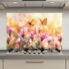 Vlinders - Oranje - Bloemen keuken achterwand spatscherm klein -3d_website
