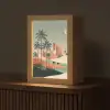 Nachtlandschap - Kamelen - Sterren - zandduinden Light Box met kabel (Tafellamp) klein -z3d_website