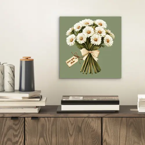Lint - Boeket - Groen - Quote aluminium wit klein -sfeer1