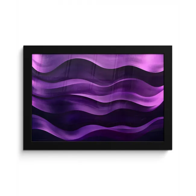 Golven - Abstract - Paars fotolijst zwart zonder passe partout klein -3d