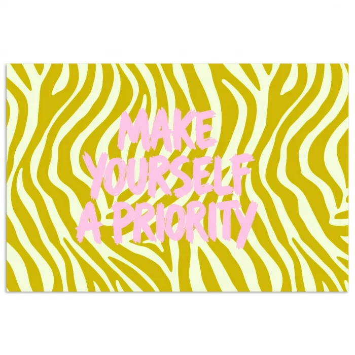 Zebraprint - Priority - Roze poster papier klein -3d