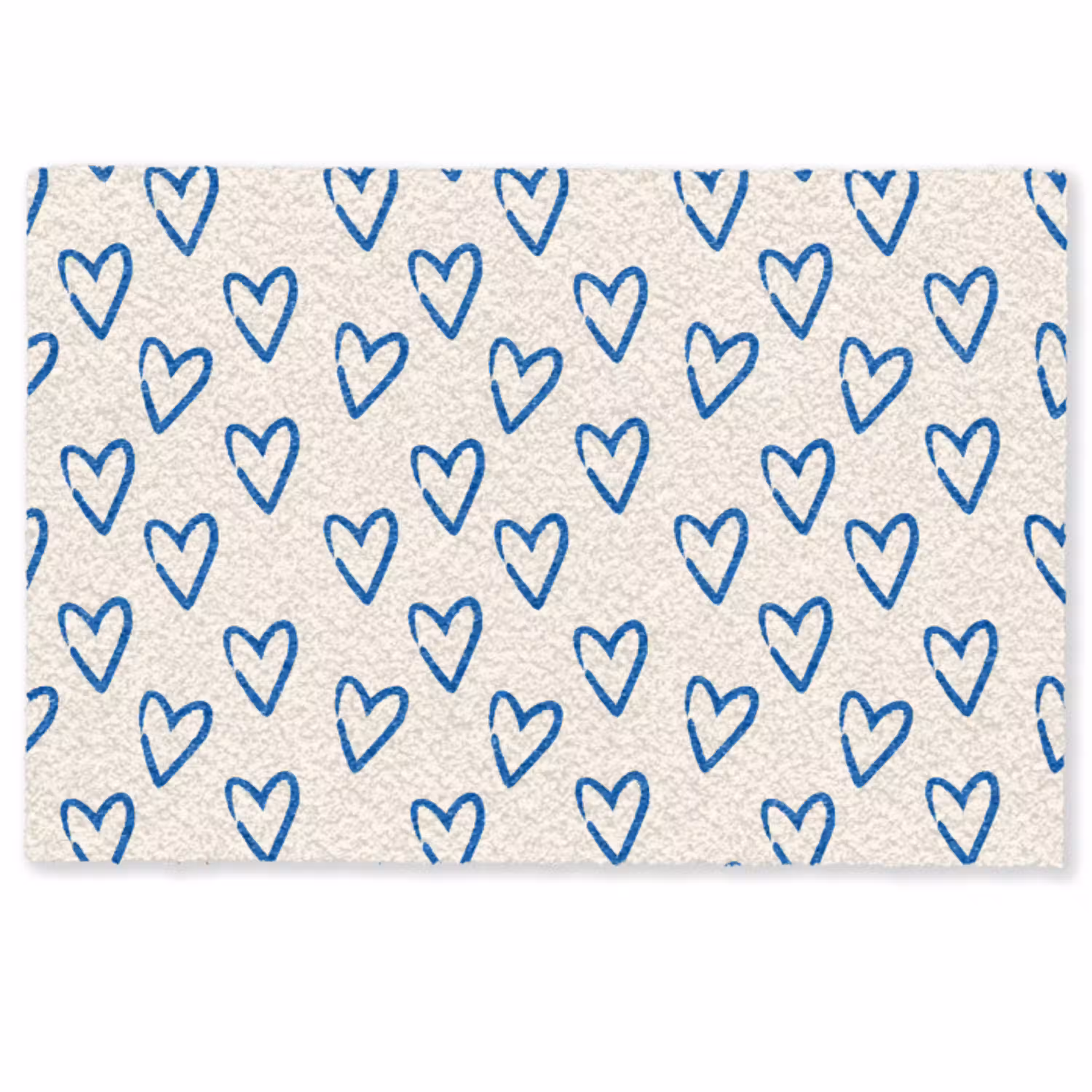 Hartjes patroon - Blauw - Beige - Liefde Deurmat klein -zkaufland3d