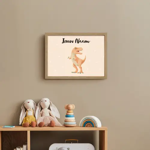 Oranje - Dino - T-Rex  - Stippen Light Box met batterij (Wandlamp kind) middel -sfeer2_kind