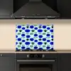 Patroon - Oog - Mint - Blauw keuken achterwand spatscherm klein 900 -sfeer1
