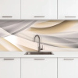 Golven - Abstract - Beige keuken achterwand 2 middel -3d