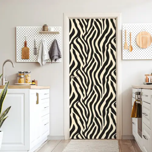Zebra - Print - Klassiek - Zwart deurposter klein 289 -sfeer5