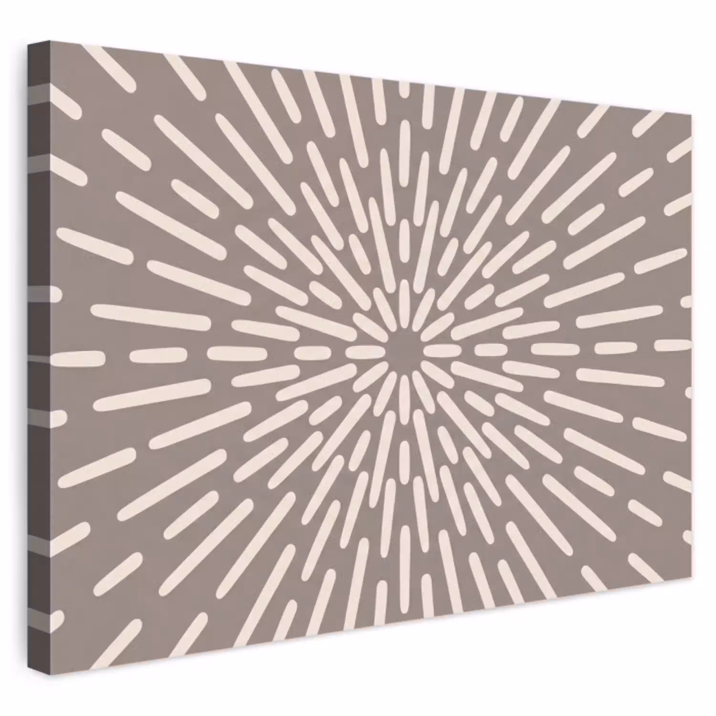 Patroon - Stralen - Abstract - Modern - Grijs Tuinposter op houten frame 2 cm dik klein -3d