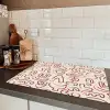 Beige - Vormen - Rood - Patroon Inductie beschermer vinyl 3mm klein 276 -sfeer3