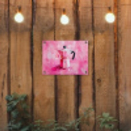 Roze - Verf - Coffee tuinposter los doek klein -sfeer1