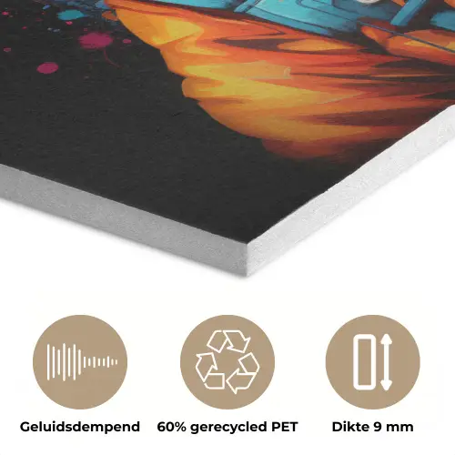 Graffiti - Wasbeer - Jas - Zwart PET vilt klein -closeup_NL