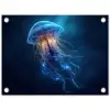 Kwal - Lichtgevend - Tentakels - Blauw tuinposter los doek klein -3d