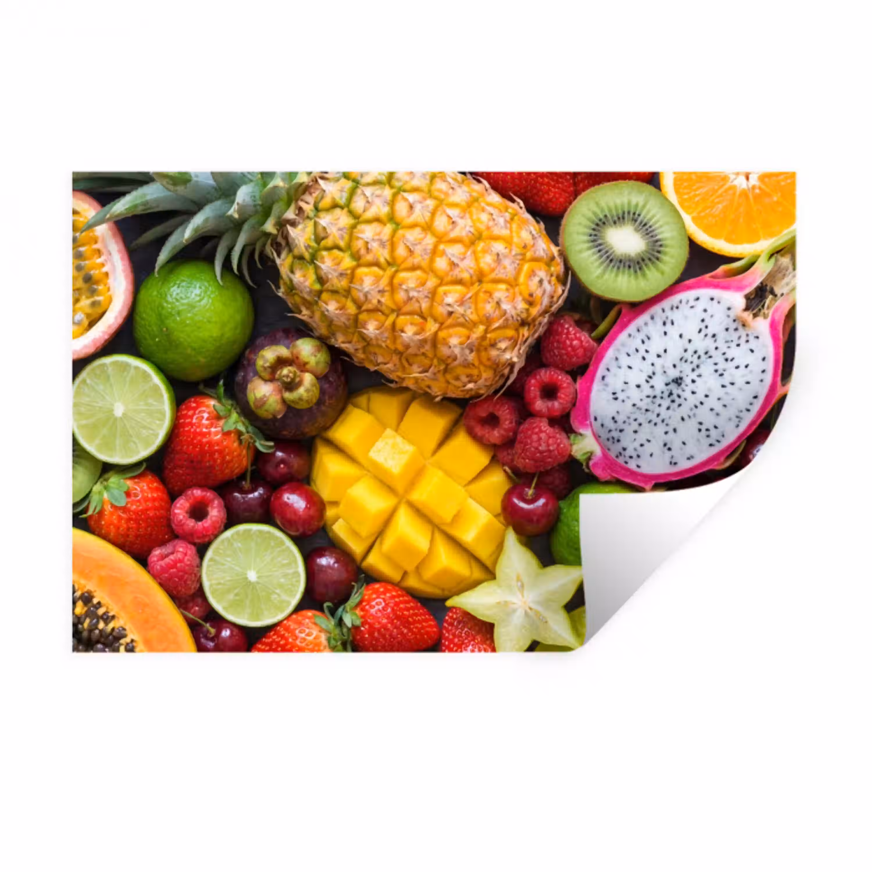 Fruit - Assortiment - Vers - Gezond - Kleurrijk Muursticker klein -3d