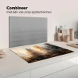 Bospad - Herfstbladeren - Natuur - Schilderachtig - Oranje Inductie beschermer vinyl 3mm klein -wsfeer7_website