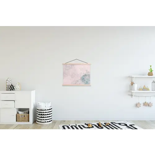 Cement - Beton - Retro - Industrieel - Wit - Blauw textielposter latten blank klein -kinderkamer