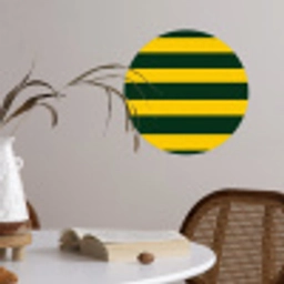 Klassiek - Strepen - Groen Wandcirkel behangsticker klein 186 -sfeer3