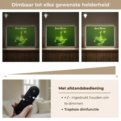 Voetbal - Groen - Omhaal Light Box met batterij (Wandlamp kind) middel -USP_dimbaarNL