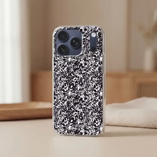 Spat - Stippen - Zwart - Wit Telefoonhoesje iPhone 17 Pro klein 878 -sfeer2