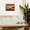 Boot - Water - Zonsondergang - Oranje - Water tuinposter los doek klein -sfeer7