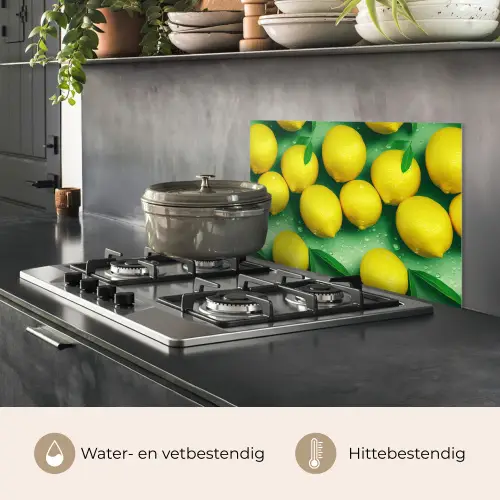 Citroenen - Geel - Groen - Druppels keuken achterwand spatscherm klein 900 -usp_NL